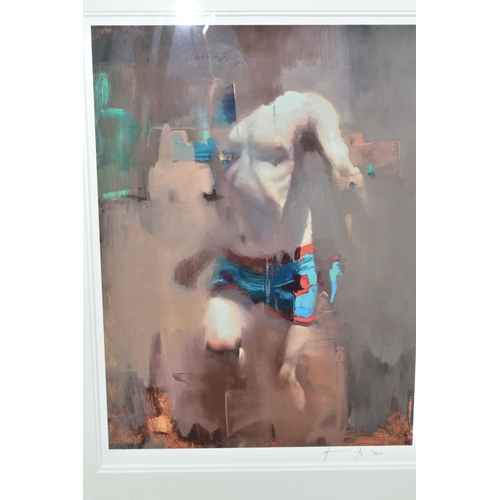 701 - CHRISTIAN HOOK (BRITISH 1971) 'NOTION A', an artist proof print of a young boy 10/20, signed to lowe... 