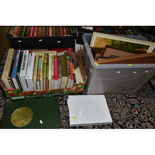 712 - BOOKS, five boxes containing 160 titles including Atlases, cookery , animals, health, woodwork, trav... 