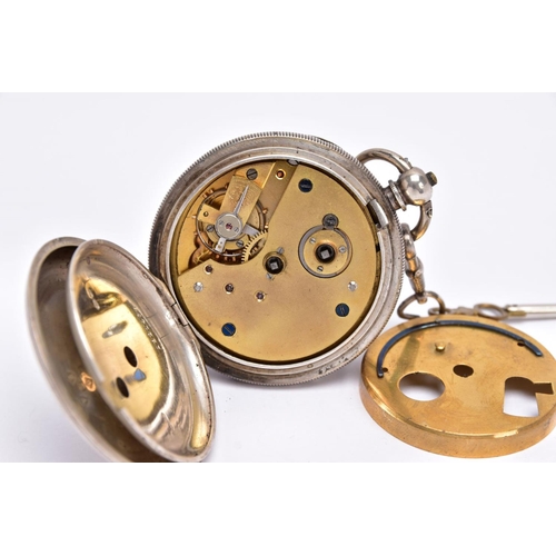 72 - AN EARLY GEORGE V OPEN FACED SILVER POCKET WATCH, white dial signed 'Fattorini & Sons Ltd, Westgate,... 