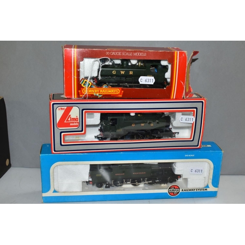 722 - THREE BOXED OO GAUGE GREAT WESTERN RAILWAY LOCOMOTIVES, Hornby Class 57XX Pannier Tank No.8773 (R300... 