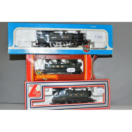 722 - THREE BOXED OO GAUGE GREAT WESTERN RAILWAY LOCOMOTIVES, Hornby Class 57XX Pannier Tank No.8773 (R300... 