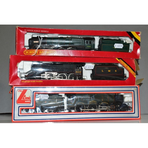 724 - THREE BOXED 00 GAUGE MODEL RAILWAY LOCOMOTIVES, Hornby Britannia Class 'Britanna' No. 70000, B.R. Gr... 