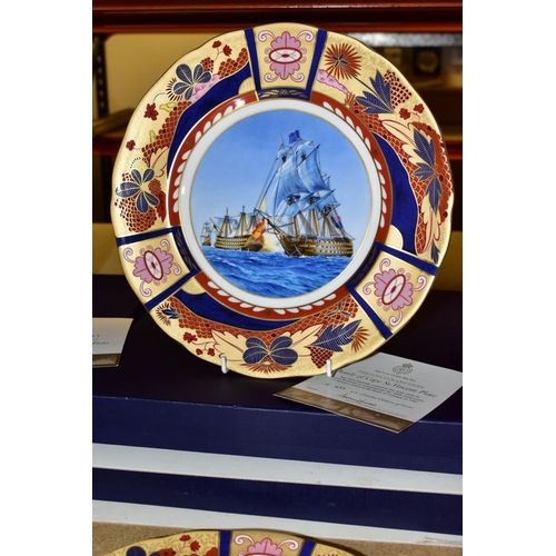 735 - A SET OF FOUR LIMITED EDITION BOXED ROYAL WORCESTER CABINET PLATES FROM THE NELSON COLLECTION, compr... 