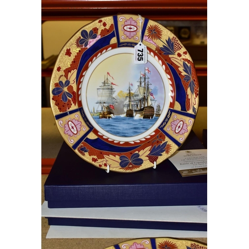 735 - A SET OF FOUR LIMITED EDITION BOXED ROYAL WORCESTER CABINET PLATES FROM THE NELSON COLLECTION, compr... 