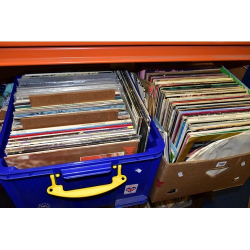 740 - TWO TRAYS CONTAINING OVER ONE HUNDRED AND FIFTY LPS of mostly easy listening music including Shirley... 