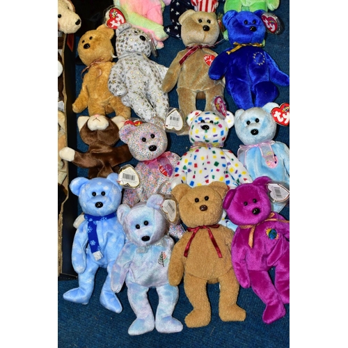 741 - TWO BOXES OF ASSORTED TY BEANIE BABIES, majority with tags, includes Platinum Membership case, mostl... 