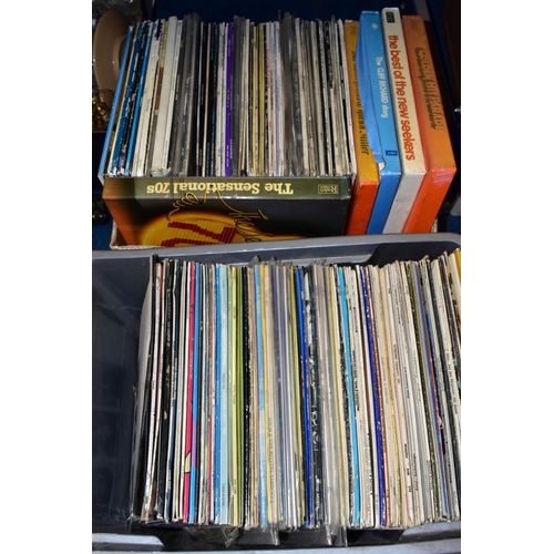 743 - TWO TRAYS CONTAINING OVER ONE HUNDRED AND FIFTY LPs AND BOXSETS, including The Goons, Tony Hancock, ... 