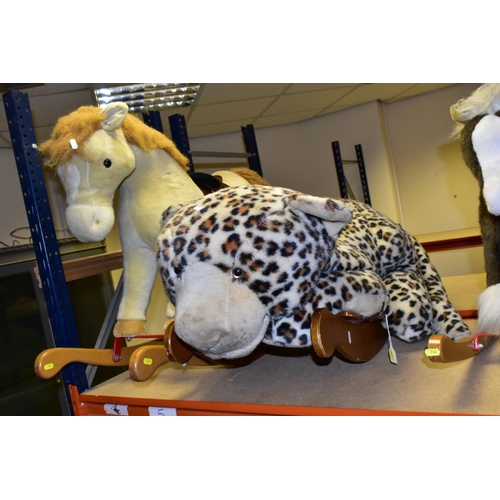 746 - A MERRYTHOUGHT ROCKING LEOPARD, with a small Merrythought Rocking Horse, both in playworn condition ... 