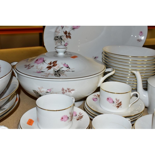 747 - AN EARLY 21ST CENTURY LIMOGES 'ROSE DE MONACO' PATTERN EIGHTY FOUR PIECE DINNER SERVICE FOR TWELVE P... 