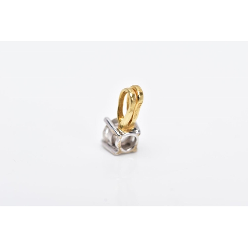 8 - AN 18CT GOLD, DIAMOND PENDANT, designed with a claw set, round brilliant cut diamond, stamped diamon... 