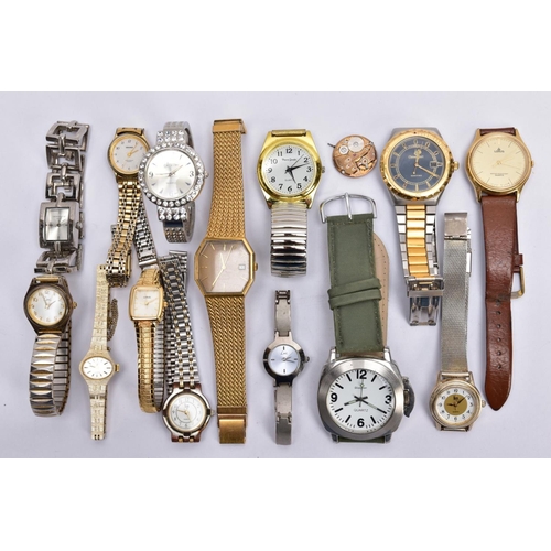 80 - FOURTEEN ASSORTED WRISTWATCHES, mostly quartz movements, with names such as 'Limit, Sekonda, Lorus' ... 