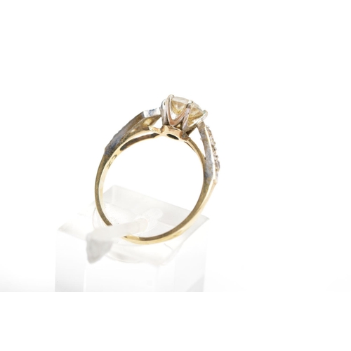 156 - A 9CT GOLD CUBIC ZIRCONIA DRESS RING, ring size N, hallmarked 9ct gold, approximate gross weight 2.9... 
