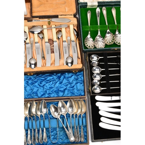 176 - TWO BOXES OF MISCELLANEOUS ITEMS, to include a single silver butter knife, engraved monogram to the ... 