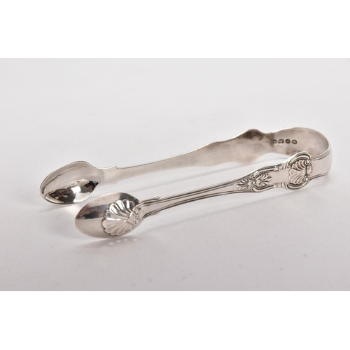 181 - A PAIR OF WILLIAM IV SILVER SUGAR TONGS, Kings pattern design, hallmarked 'William Bateman II' Londo... 
