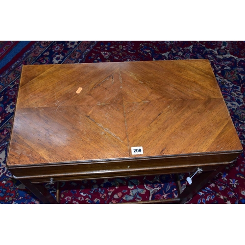 209 - AN OAK AND WALNUT VENEERED CANTEEN, possibly 1940/50's, opening top and a draw complete with 'Viners... 