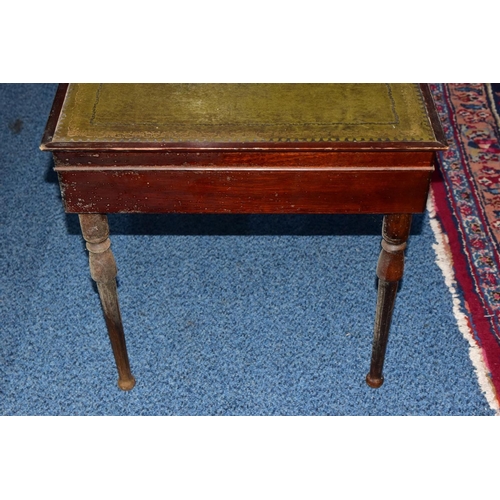 210 - A MAHOGANY CANTEEN, green leather lining to the lid, complete with 'Superior Quality Brucut' stainle... 
