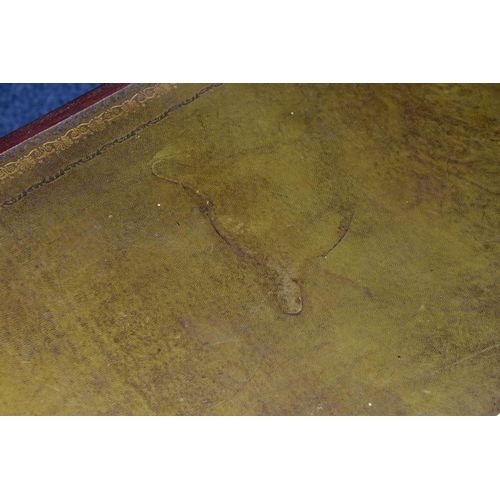 210 - A MAHOGANY CANTEEN, green leather lining to the lid, complete with 'Superior Quality Brucut' stainle... 
