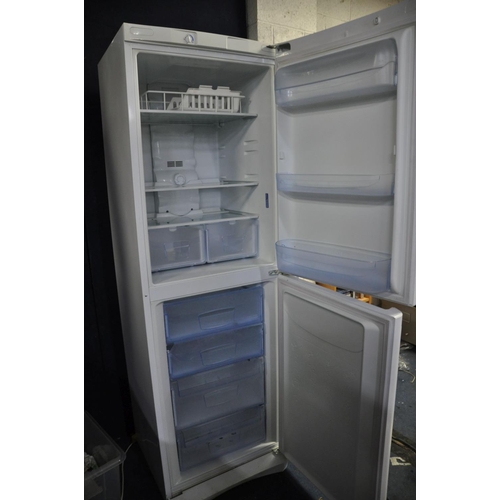 1118 - A TALL INDESIT FRIDGE FREEZER, height 188cm (PAT pass and working at 5 and -20 degrees) bottom kick ... 