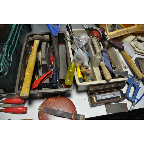 1120 - FIVE TRAYS CONTAINING ENGINEERING TOOLS including new and used files, mole grips, a Hilger and Watts... 