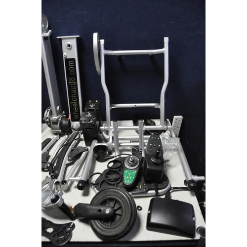 1140 - A DECONSTRUCTED FOLDAWHEEL ELECTRIC WHEELCHAIR in a box (please see pics for contents - sold as spar... 