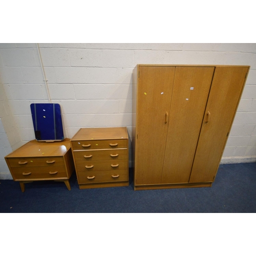 1215 - A G PLAN BRANDON OAK THREE PIECE BEDROOM SUITE comprising a dressing chest Width 76cm x Depth 46cm x... 