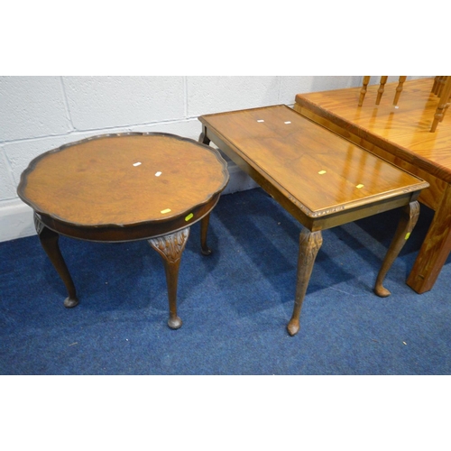 1223 - A QUANTITY OF OCCASSIONAL FURNITURE to include a large square pine coffee table, 88cm squared x heig... 