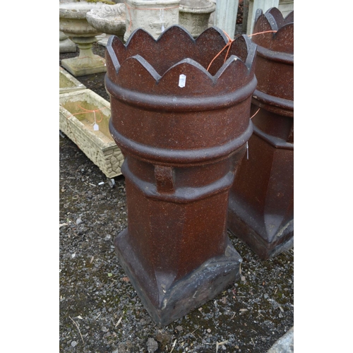 963 - A PAIR OF VICTORIAN GLAZED CHIMNEY POT, dimeter 34cm x height 78cm