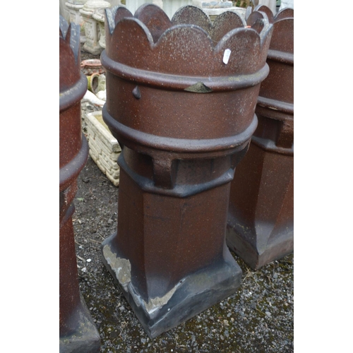 964 - A PAIR OF VICTORIAN GLAZED CHIMNEY POT, diameter 34cm x height 78cm (chip to rim)