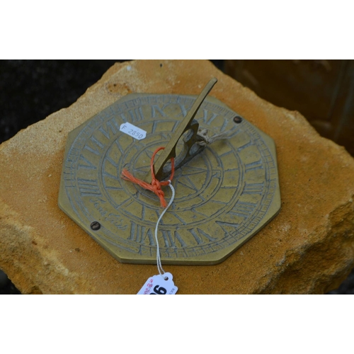 969 - A RED SANDSTONE SUN DIAL, breaks into four sections, height 90cm