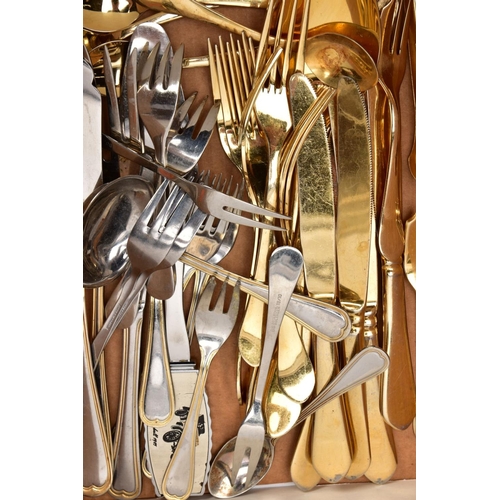 158 - A COLLECTION OF CUTLERY ITEMS, to include a six piece stainless steel Kings design cased set (one te... 