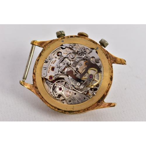 178 - A GENTS 'PIERCE' CHRONOGRAPH WRISTWATCH, round gold tone dial, signed 'Pierce, seventeen jewels, Chr... 