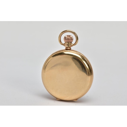 18 - AN EARLY 20TH CENTURY RECTA 9CT GOLD POCKET WATCH, measuring approximately 45mm in diameter, white e... 