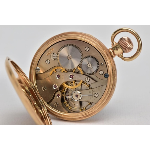 18 - AN EARLY 20TH CENTURY RECTA 9CT GOLD POCKET WATCH, measuring approximately 45mm in diameter, white e... 