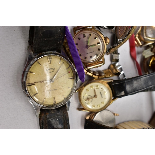 182 - A BOX OF ASSORTED LADIES AND GENT'S WRISTWATCHES, various designs, styles and colours, some fitted w... 