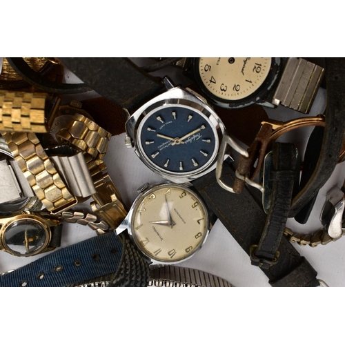 182 - A BOX OF ASSORTED LADIES AND GENT'S WRISTWATCHES, various designs, styles and colours, some fitted w... 