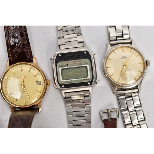 183 - A BOX OF ASSORTED WRISTWATCHES, to include ladies and gent's wristwatches such as a gents Sekonda, s... 