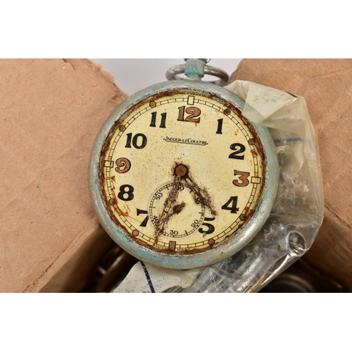 184 - A BOX OF ASSORTED POKCET WATCHES, POCKET WATCH PARTS AND MOVEMENTS, most in a very poor condition an... 