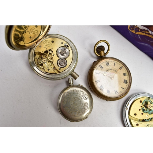 184 - A BOX OF ASSORTED POKCET WATCHES, POCKET WATCH PARTS AND MOVEMENTS, most in a very poor condition an... 