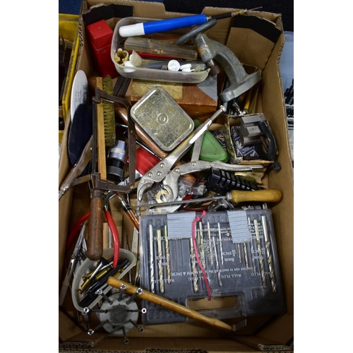 199 - A BOX OF ASSORTED WATCHMAKERS TOOLS AND EQUIPMENT, to include an a/f mechanical metronome, a cased s... 