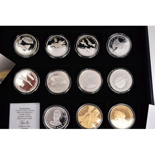 222 - HISTORIC COINS OF GREAT BRITIAIN, a quantity of the Flight of Concorde silver proof coins, two 25 do... 