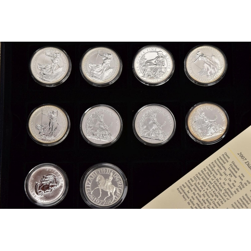 224 - A QUANTITY OF SILVER PROOF COINS to include two cased issues a 2005 five dollar 1945-2005, a 2006 si... 