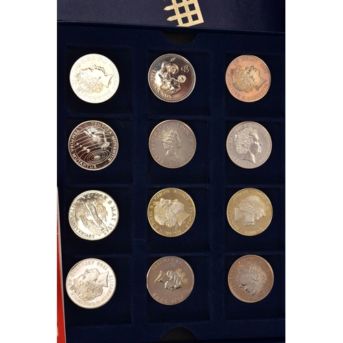 225 - FIVE BOXES OF UK COINAGE to include silver proofs of Great Britain, Brunel, Churchill, Darwin, Eliza... 