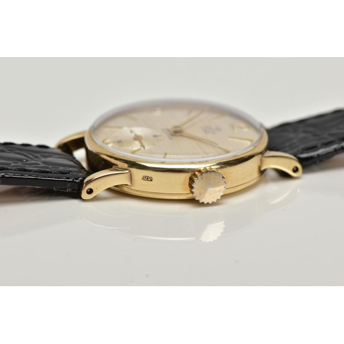 3 - A 9CT GOLD 'SMITHS', WRISTWATCH, hand wound movement, round gold textured dial signed 'Smith's De Lu... 