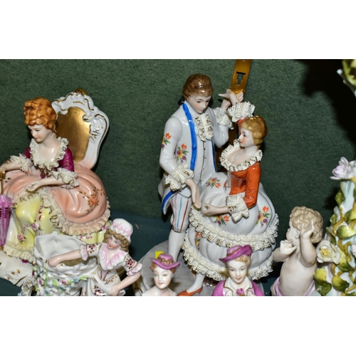 413 - A GROUP OF LATE 19TH CENTURY AND EARLY TO MID 20TH CENTURY CONTINENTAL PORCELAIN, including a Plave ... 