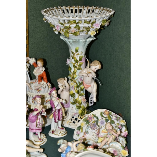 413 - A GROUP OF LATE 19TH CENTURY AND EARLY TO MID 20TH CENTURY CONTINENTAL PORCELAIN, including a Plave ... 