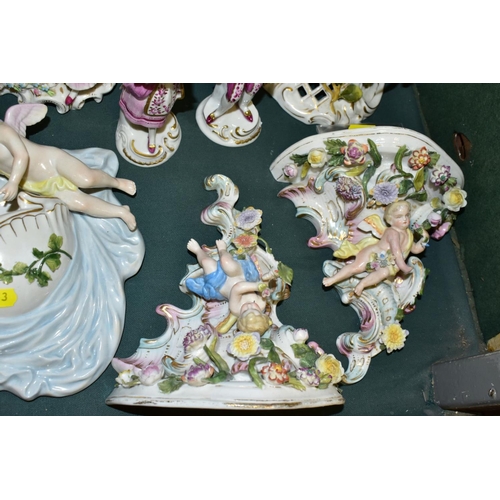 413 - A GROUP OF LATE 19TH CENTURY AND EARLY TO MID 20TH CENTURY CONTINENTAL PORCELAIN, including a Plave ... 