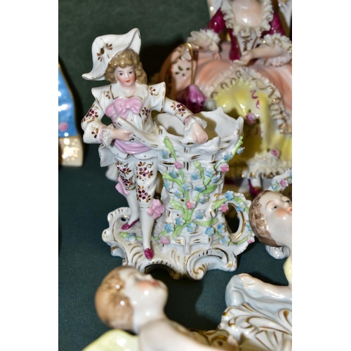 413 - A GROUP OF LATE 19TH CENTURY AND EARLY TO MID 20TH CENTURY CONTINENTAL PORCELAIN, including a Plave ... 