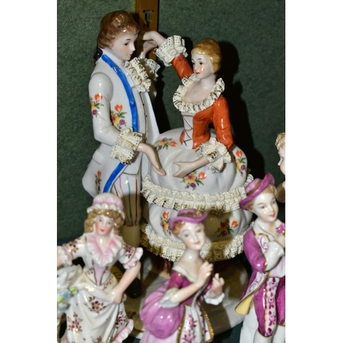 413 - A GROUP OF LATE 19TH CENTURY AND EARLY TO MID 20TH CENTURY CONTINENTAL PORCELAIN, including a Plave ... 