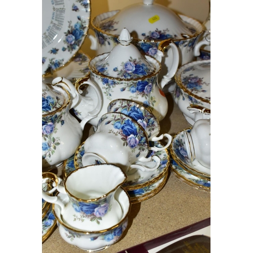 422 - A ROYAL ALBERT 'MOONLIGHT ROSE' PATTERN DINNER AND TEA SERVICE WITH MATCHING ORNAMENTAL ITEMS, etc, ... 