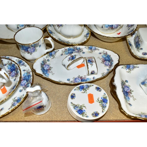 422 - A ROYAL ALBERT 'MOONLIGHT ROSE' PATTERN DINNER AND TEA SERVICE WITH MATCHING ORNAMENTAL ITEMS, etc, ... 